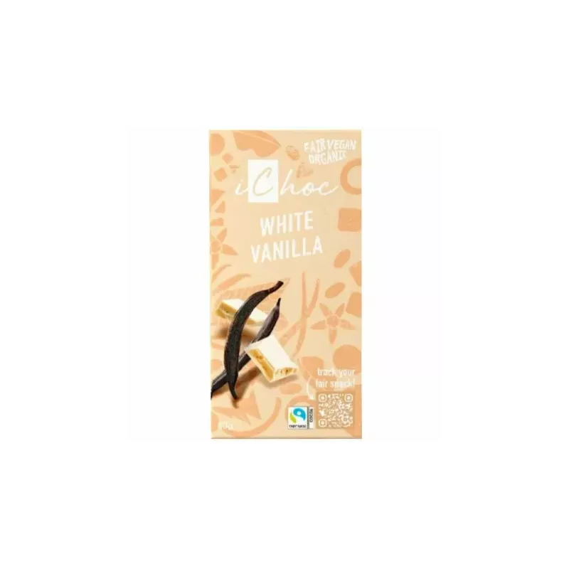 Tabliczka Biała z Wanilią Bourbon Bio 80 g - iChoc