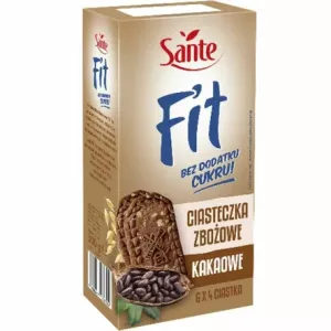 Fit Ciasteczka Zbożowe Kakaowe Bez Dodatku Cukru 300 g - Sante