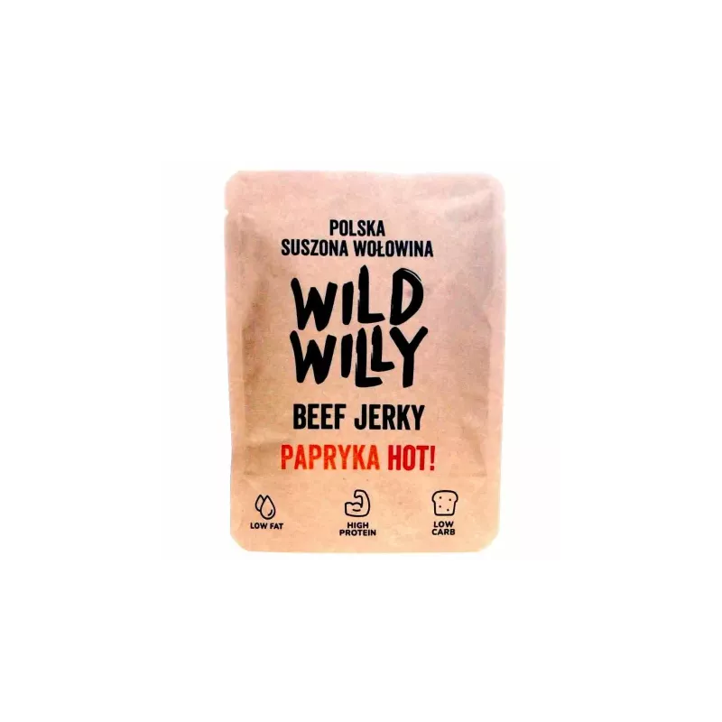 Beef Jerky Suszona Wołowina Papryka HOT 30 g - Wild Willy