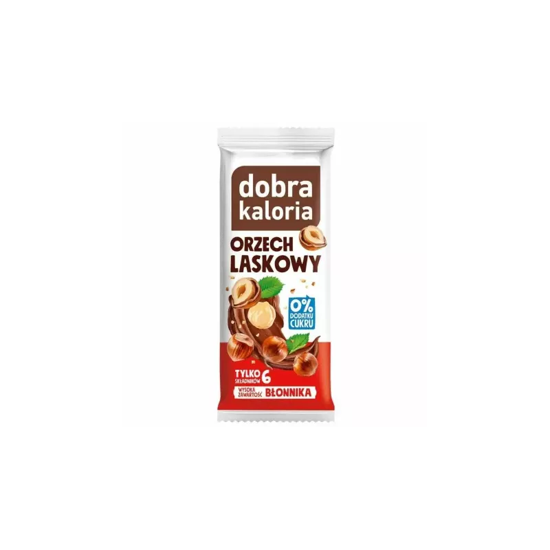 Baton Orzech Laskowy Bez Dodatku Cukru 35 g - Dobra Kaloria