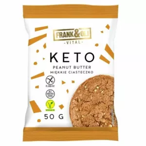 KETO Miękkie Ciastko Masło Orzechowe Bezglutenowe 50 g - Frank and Oli