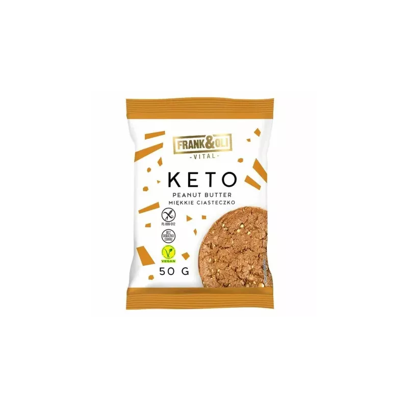 KETO Miękkie Ciastko Masło Orzechowe Bezglutenowe 50 g - Frank and Oli