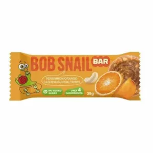 Baton Kaki-Pomarańcza z Nerkowcem i Chrupkami z Komosy Ryżowej Bez Dodatku Cukru 35 g - Bob Snail