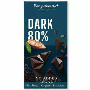 Czekolada Gorzka 80% Bez Dodatku Cukru Bezglutenowa Bio 60 g - Benjamissimo