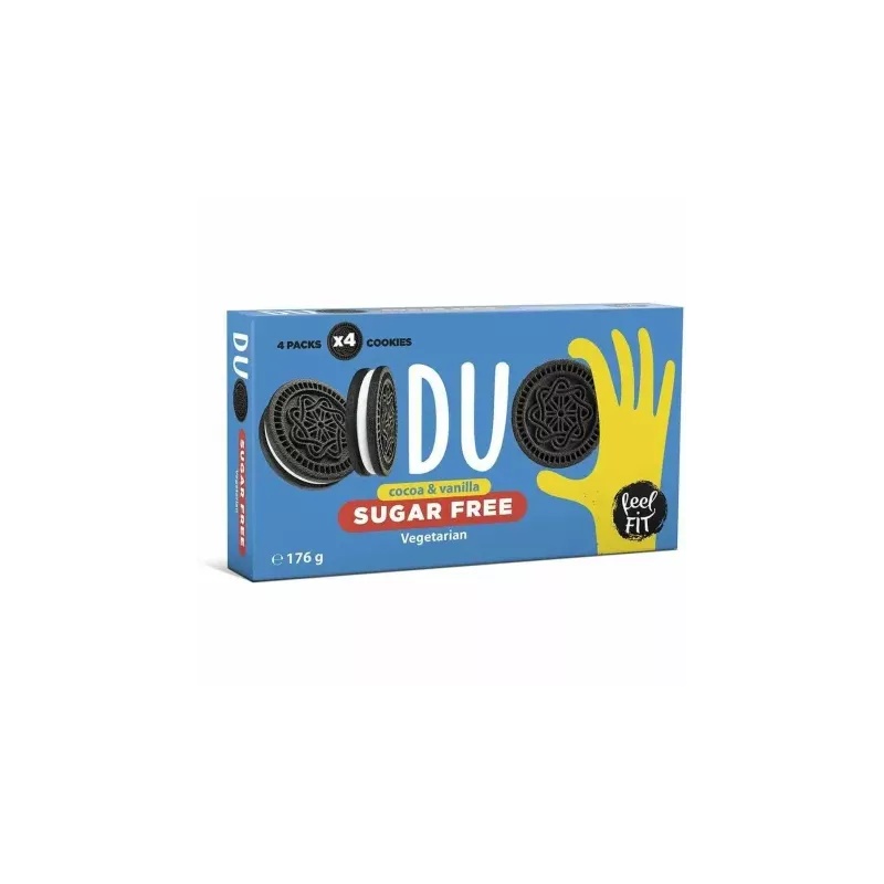 Ciastka Kakaowe z Kremem Waniliowym Bez Dodatku Cukru 176 g - Feel Fit