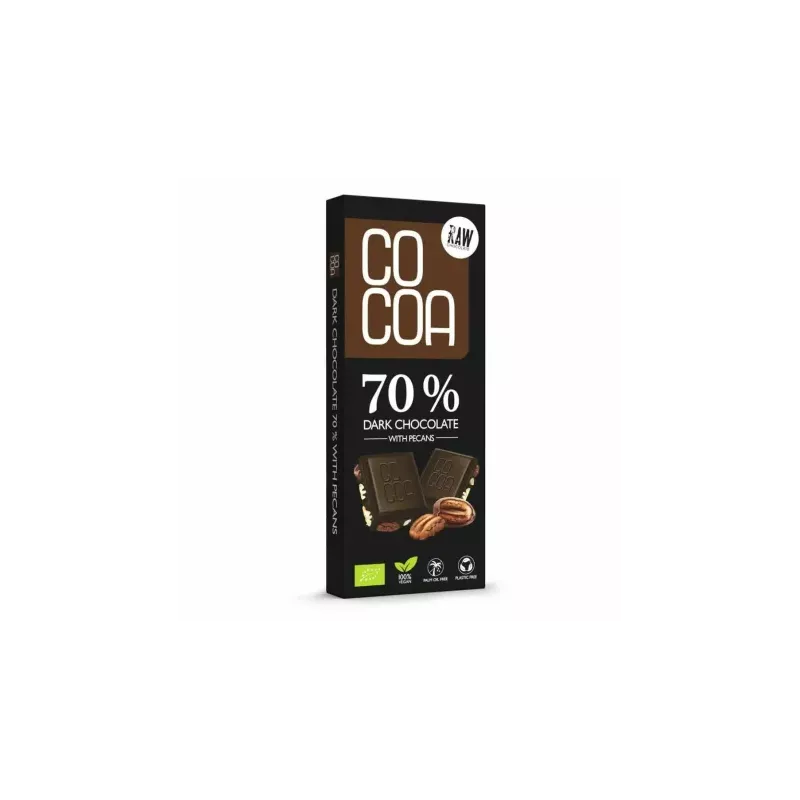 Czekolada Ciemna 70% z Orzechami Pekan Bio 40 g - Cocoa