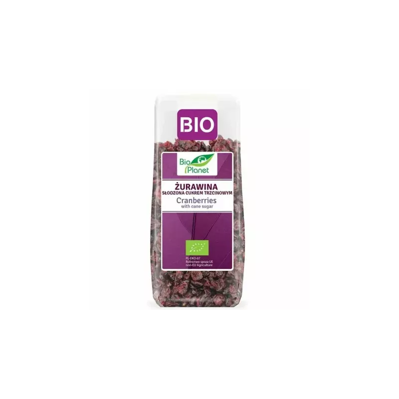 Żurawina Cięta Słodzona Cukrem Trzcinowym Bio 100 g - Bio Planet
