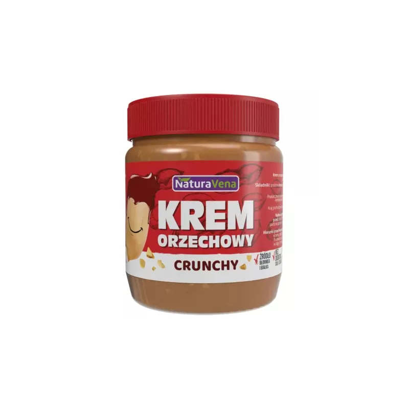 Krem Orzechowy Crunchy 100% Bez Soli Bez Cukru 340 g NaturAvena