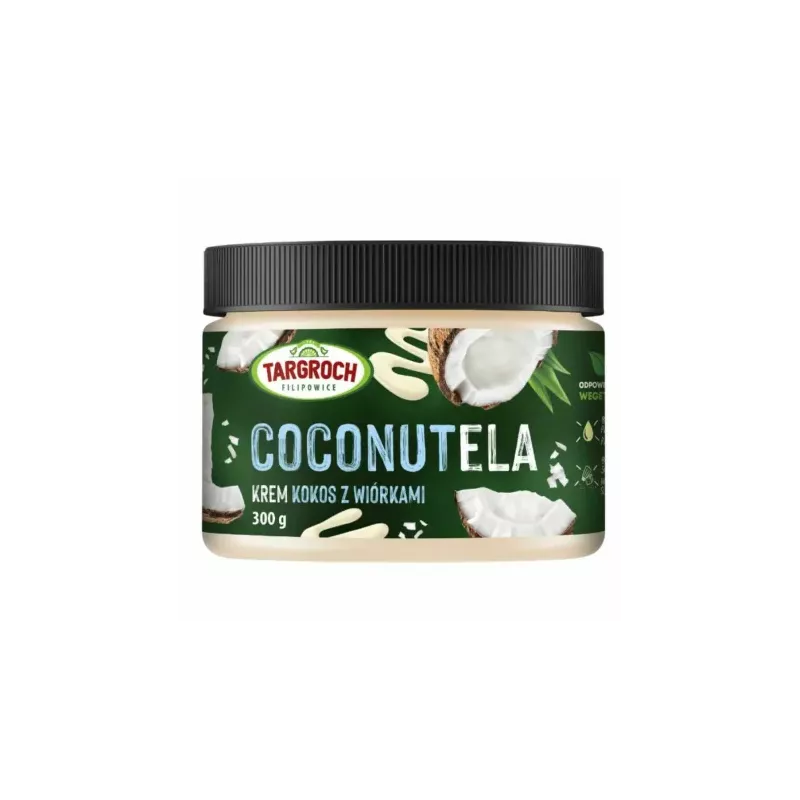 COCOELA Krem Kokosowy Crunchy z Wiórkami Bez Dodatku Cukru 300 g - Targroch