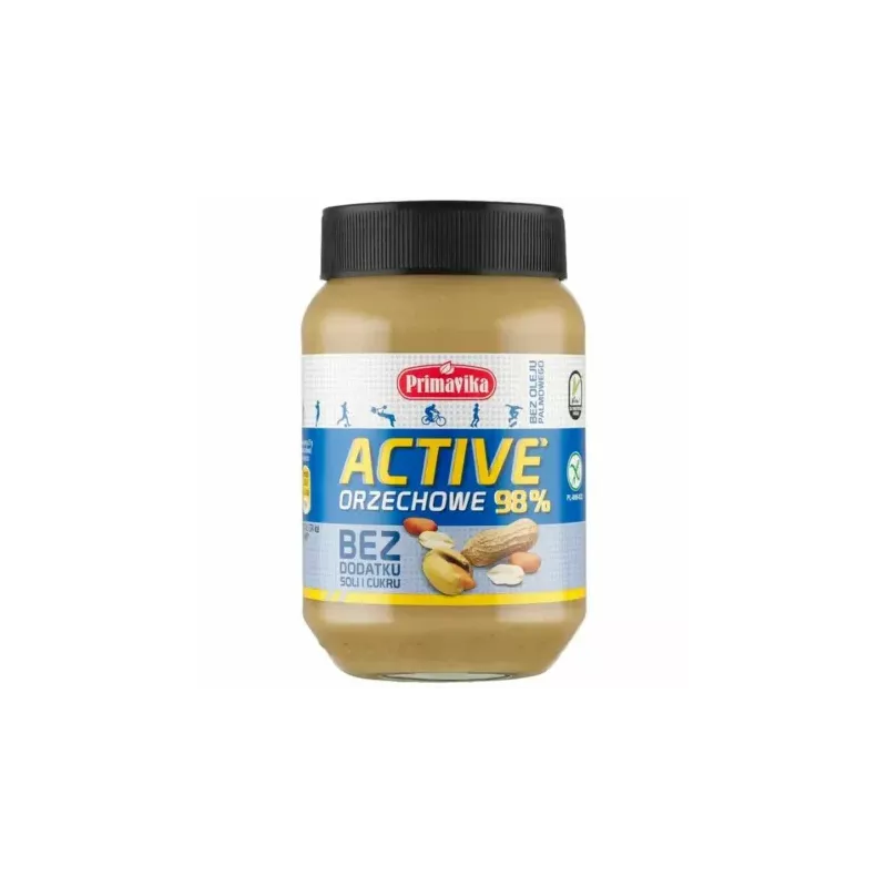 Pasta Orzechowa Active Bez Dodatku Soli i Cukru 470 g - Primavika