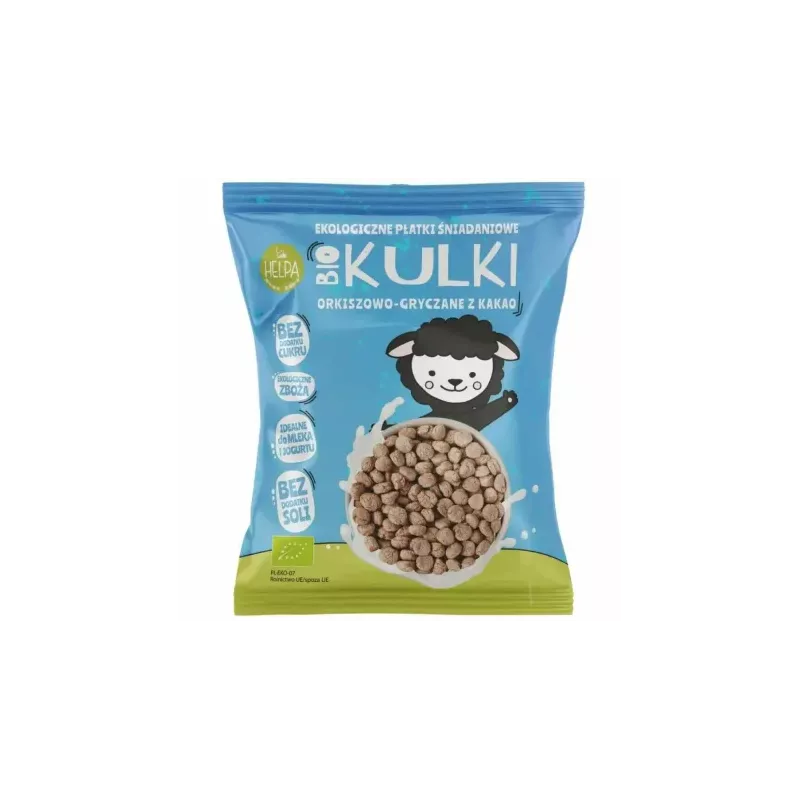 Kulki Orkiszowo - Gryczane z Kakao Bez Dodatku Cukru Bio 160 g - Helpa