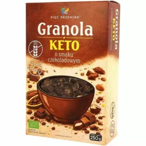 Granola KETO o Smaku Czekoladowym Bezglutenowa Bio 250 g - Pięć Przemian