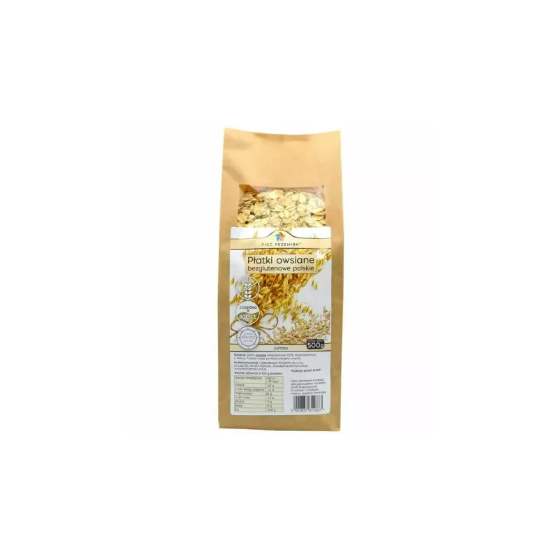 Płatki Owsiane Bezglutenowe JUMBO Polskie 500 g - Pięć Przemian
