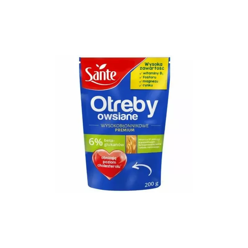 Otręby Owsiane Wysokobłonnikowe Premium 200 g - Sante