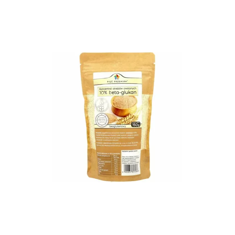Koncentrat Otrębów Owsianych (10% beta-glukan) Bezglutenowy 150 g - Pięć Przemian