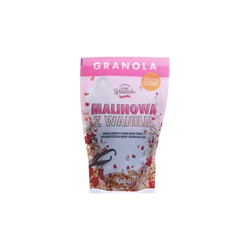 Granola Malina and Wanilia Bez Dodatku Cukru 400 g - CLEAN EATING