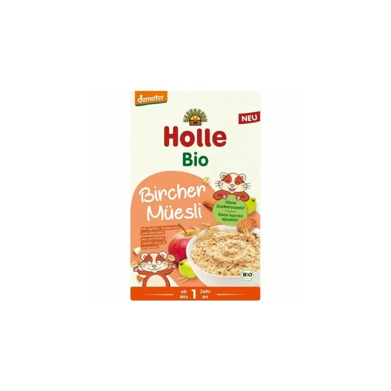 Musli z Jabłkiem i Rodzynkami Dla Dzieci od 1 Roku Życia Bez Dodatku Cukru Bio 200 g - Holle