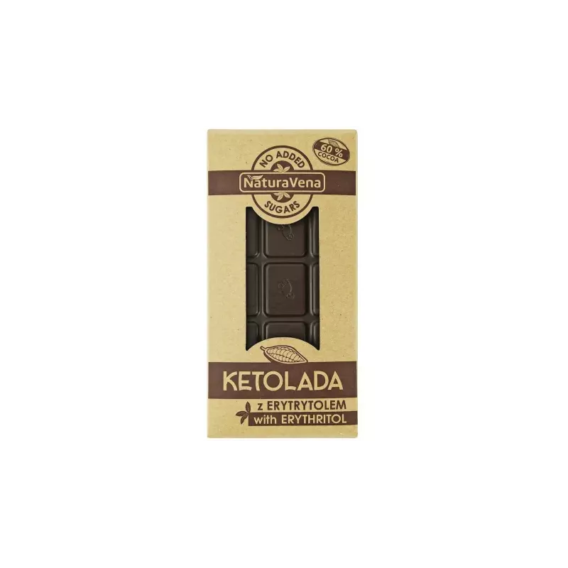KETOLADA Czekolada Gorzka 60% z Erytrytolem 100 g - NaturAvena
