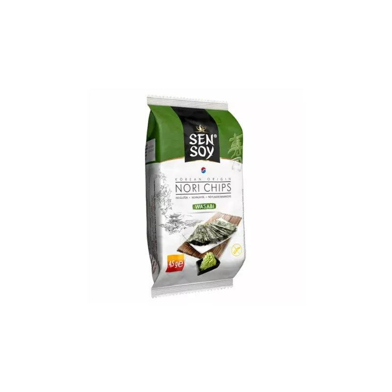 Chipsy Nori Wasabi z Alg Morskich 4,5 g - Sen Soy