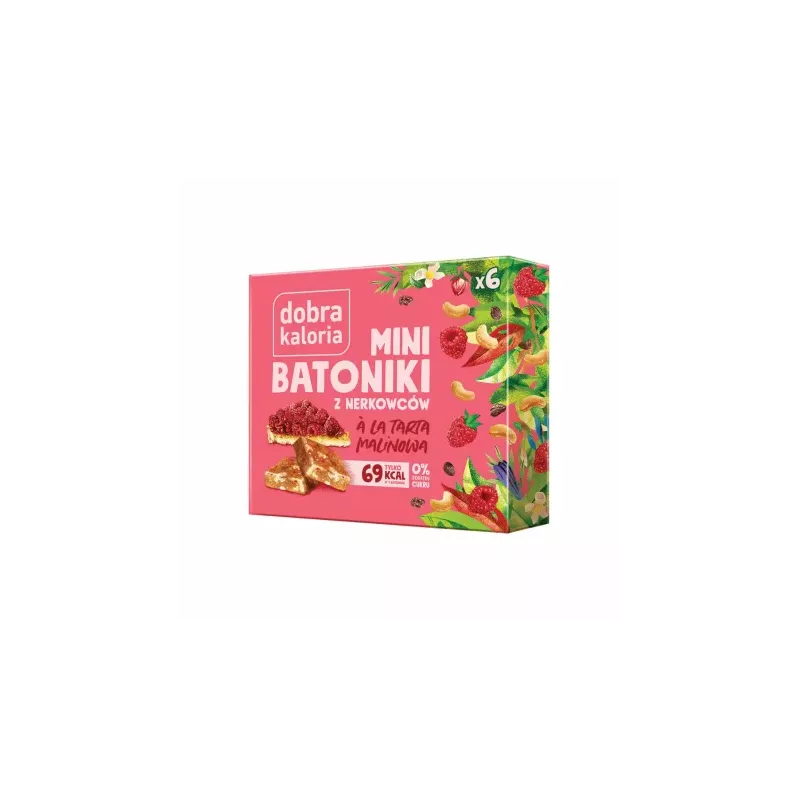 Mini Batoniki a la Tarta Malinowa z Nerkowców 102 g (6x 17 g) Dobra Kaloria