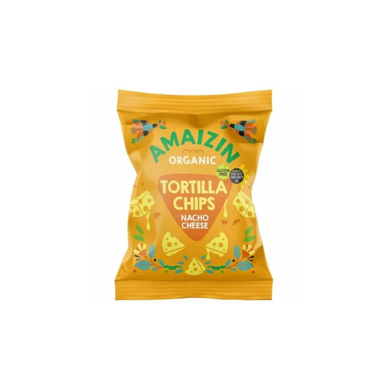 Chipsy Nachos Kukurydziane Serowe Bezglutenowe Bio 150 g - Amaizin