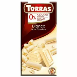 Czekolada Biała Bez Dodatku Cukru 75 g - Torras