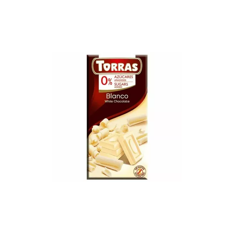 Czekolada Biała Bez Dodatku Cukru 75 g - Torras