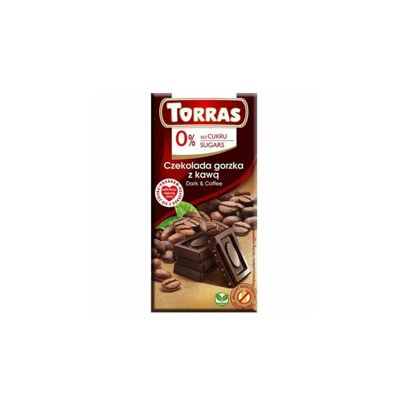 Czekolada Gorzka z Kawą Bez Dodatku Cukru 75 g - Torras