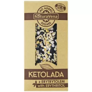 Ketolada Czekolada 60% z Erytrytolem i Migdałami 100 g - Czekolada bez dodatku cukru