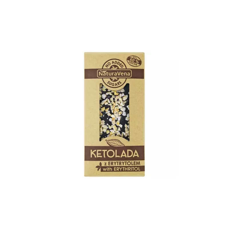 Ketolada Czekolada 60% z Erytrytolem i Migdałami 100 g - Czekolada bez dodatku cukru