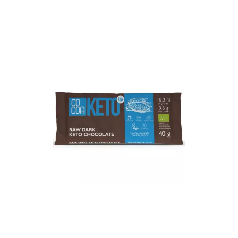 Czekolada Keto z Olejem MCT Bez Dodatku Cukru Bio 40 g - Cocoa