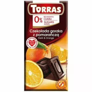 Czekolada Gorzka z Pomarańczą Bez Dodatku Cukru 75 g - Torras