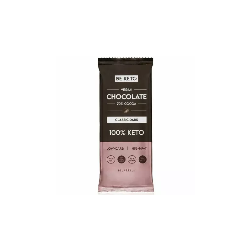 Keto Czekolada Ciemna Klasyczna+ MCT 80 g - Beketo