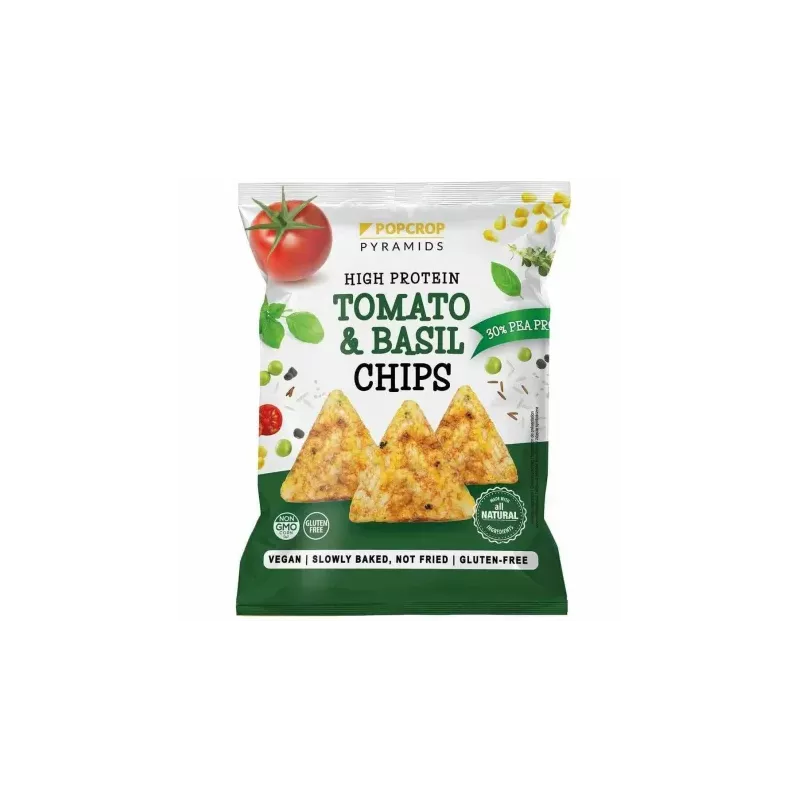Chrupki Piramidki Proteinowe o Smaku Pomidora z Bazylią Bezglutenowe 60 g - Popcrop