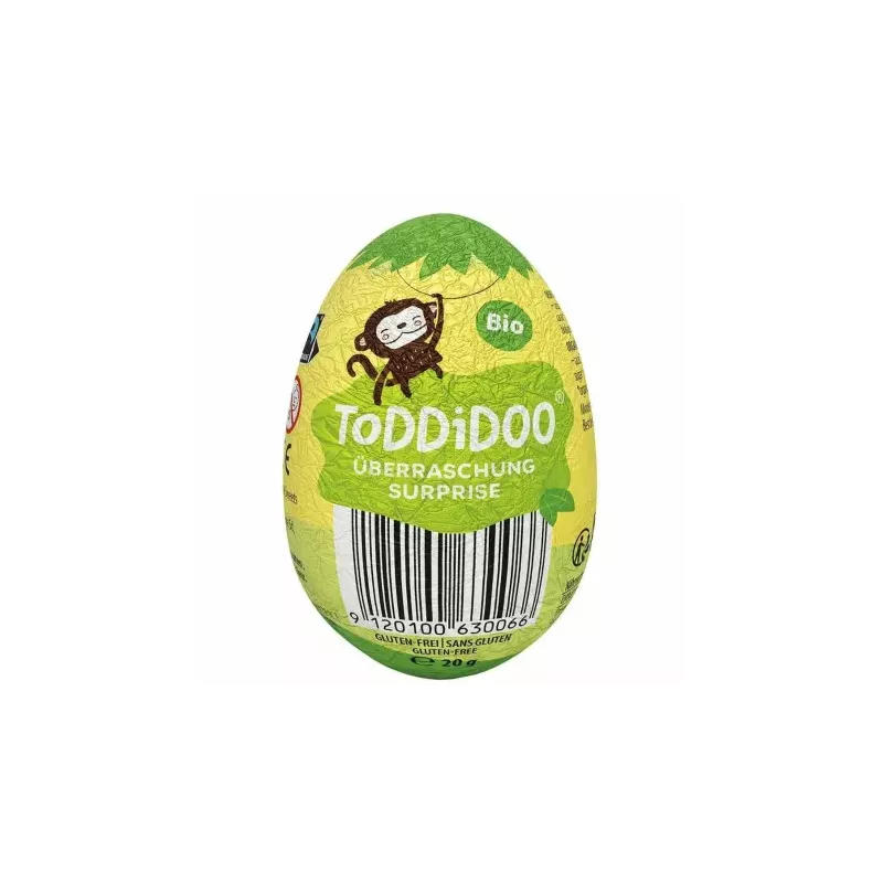 Jajko Niespodzianka Czekoladowe Fair Trade Bezglutenowe Bio 20 g - TODDIDOO