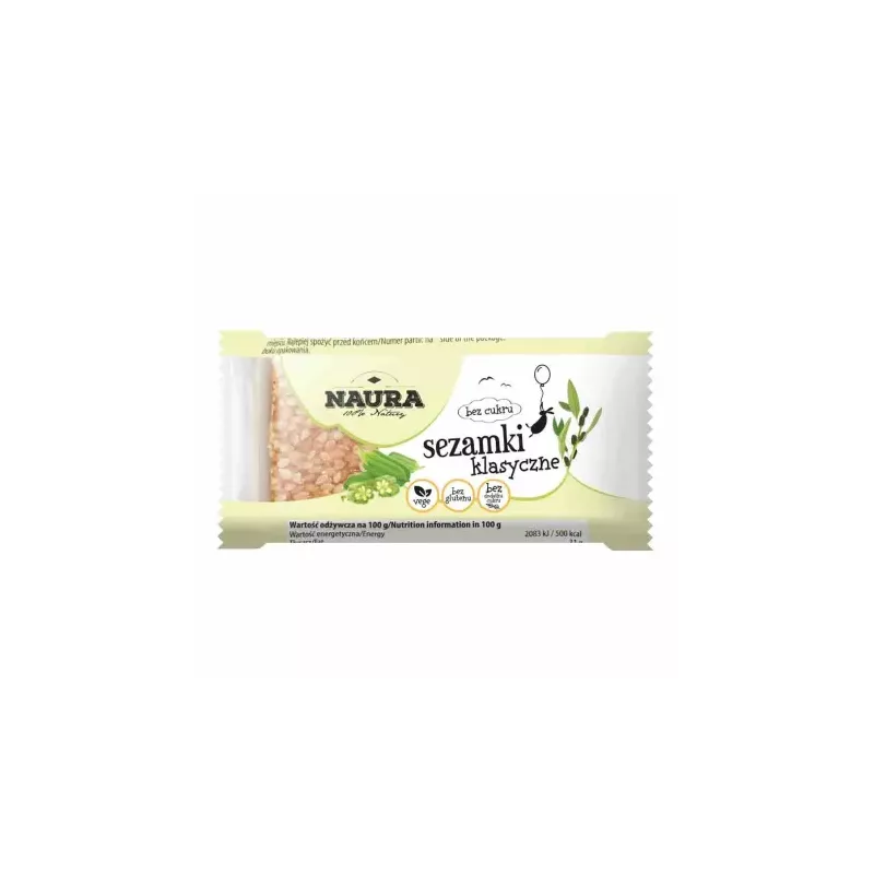 Sezamki bez dodatku cukru 27 g - Naura
