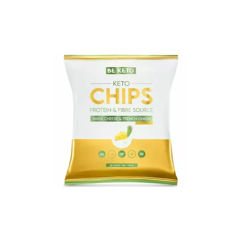 Keto Chipsy Ser Szwajcarski i Francuska Cebulka 30 g - Beketo