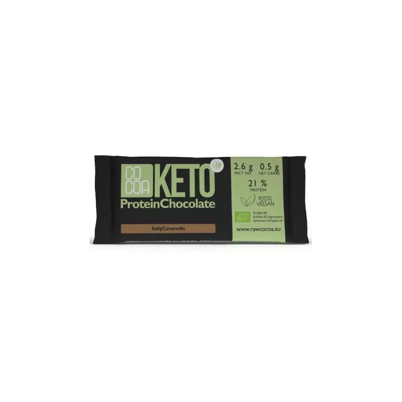 Czekolada Keto z Proteiną Słony Karmel Bio 40 g - Cocoa