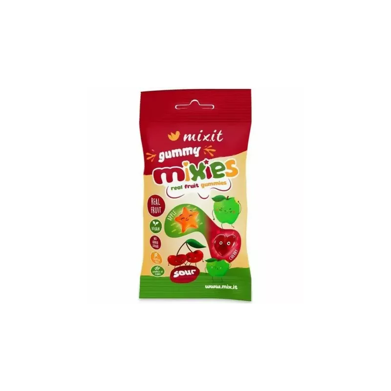 Mixies Naturalne Żelki JABŁKO, CZEREŚNIA Bez Dodatku Cukru 35 g - Mixit