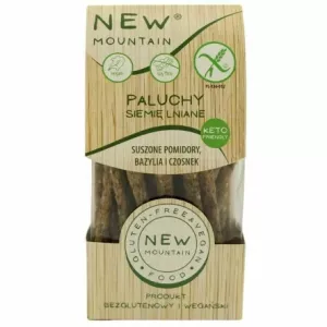 Paluchy z Siemieniem Lnianym, Pomidorami, Czosnkiem i Bazylią Bezglutenowe 200 g - New Mountain