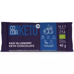 KETO Czekolada z Jagodami i Olejem MCT z Erytrytolem Bez Dodatku Cukru Bezglutenowa Bio 40 g - Cocoa