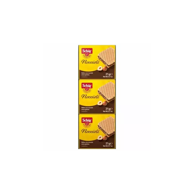Wafelki z Kremem z Orzechów Laskowych Bezglutenowe 63 g (3x 21 g) - Schar