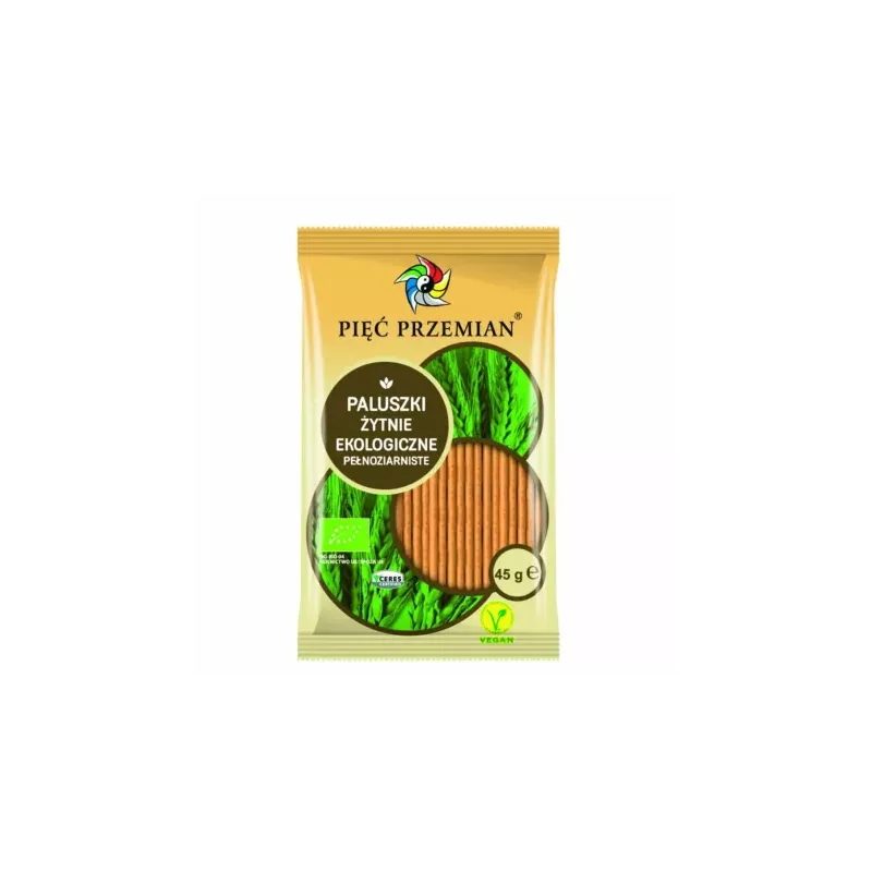 Paluszki Żytnie Pełnoziarniste Bio 45 g Pięć Przemian