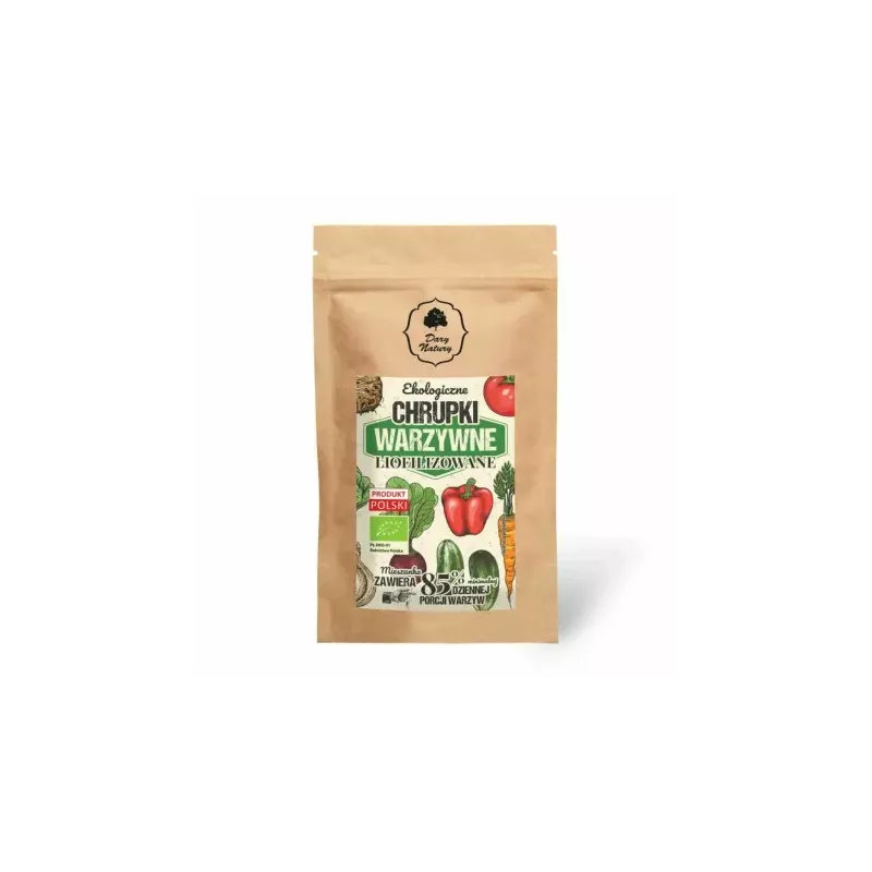Liofilizowane Chrupki Warzywne EKO 20 g Doypack - Dary Natury