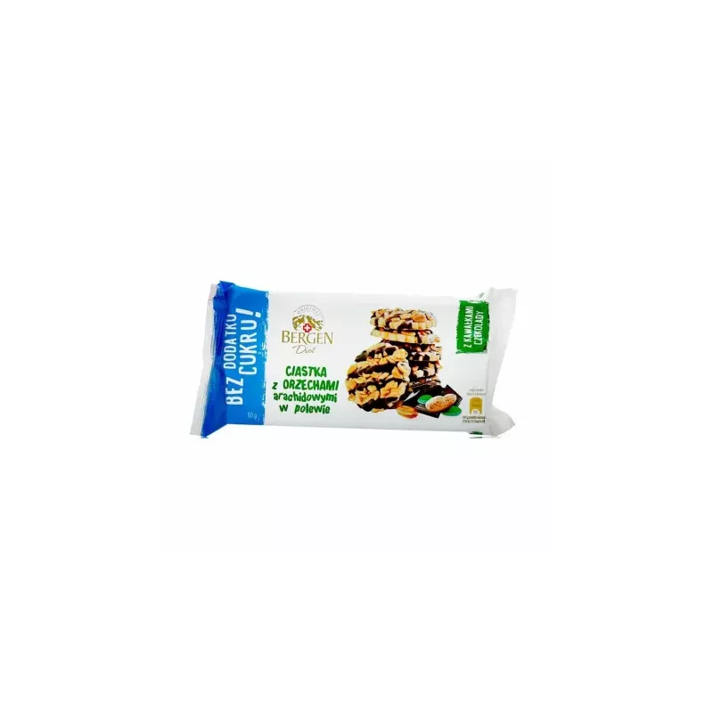Ciastka z Orzechami Arachidowymi Bez Dodatku Cukru 100 g Bergen Diet