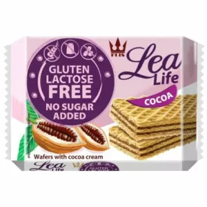 Wafle Kakaowe Bezglutenowe Bez Laktozy Bez Dodatku Cukru 95 g - Happy Lea Life