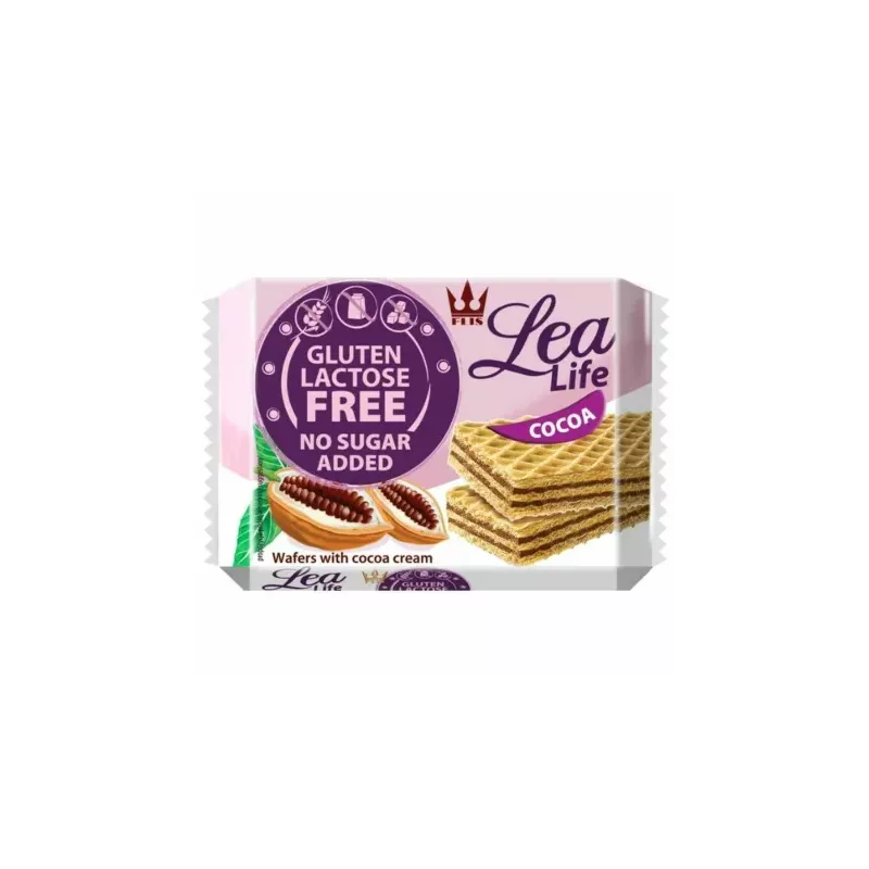 Wafle Kakaowe Bezglutenowe Bez Laktozy Bez Dodatku Cukru 95 g - Happy Lea Life