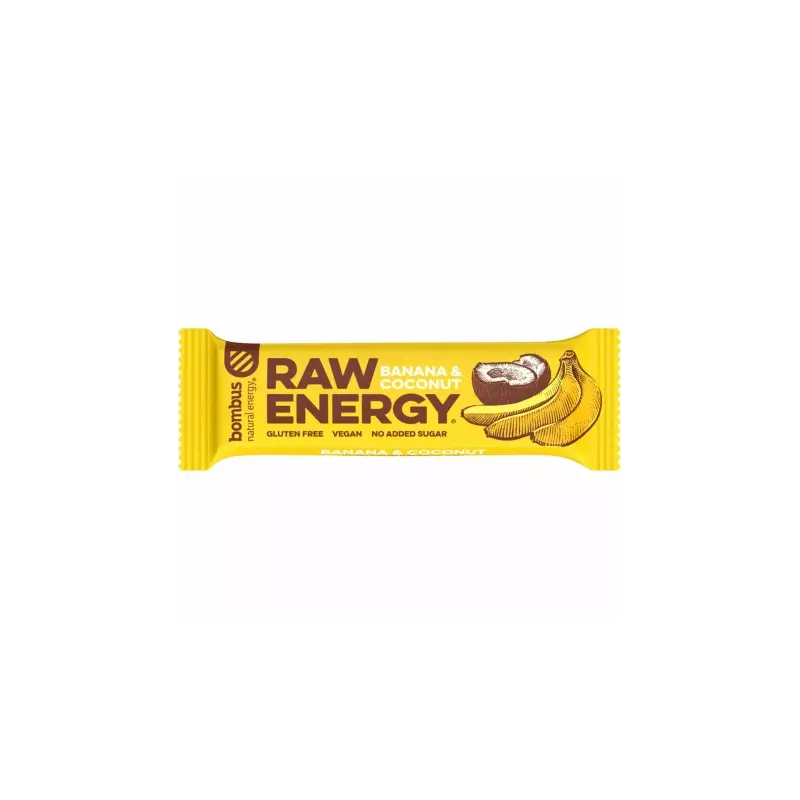 Baton RAW Energy Banan Kokos Bezglutenowy 50 g - Bombus