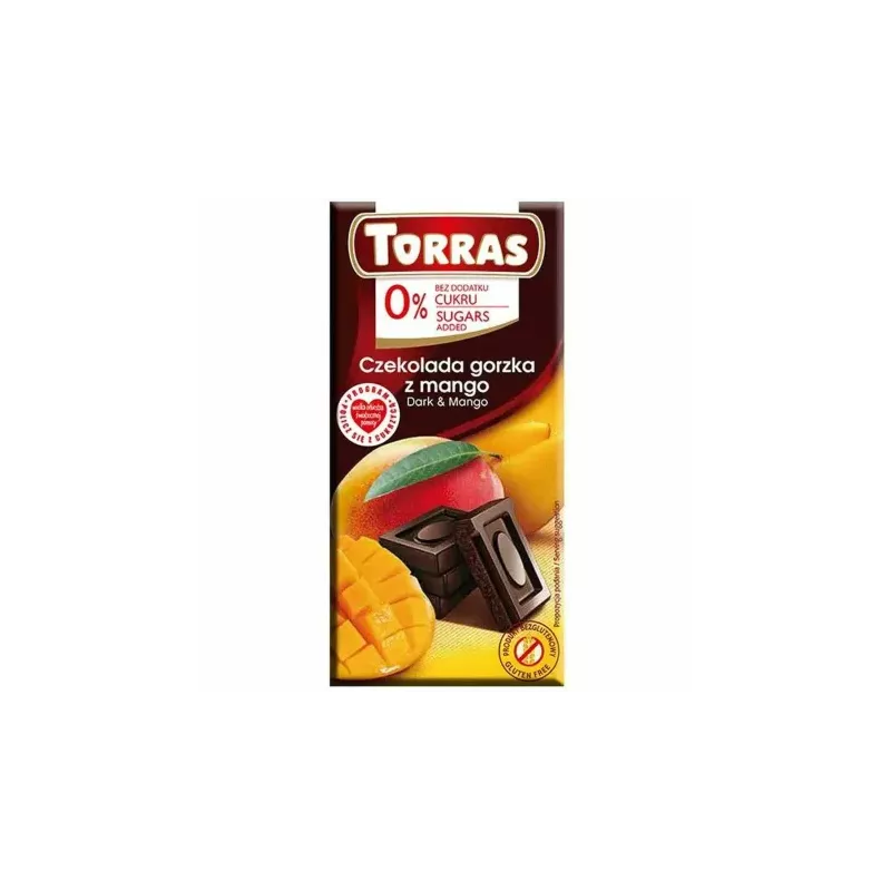 Czekolada Gorzka z Mango Bez Dodatku Cukru 75 g - Torras