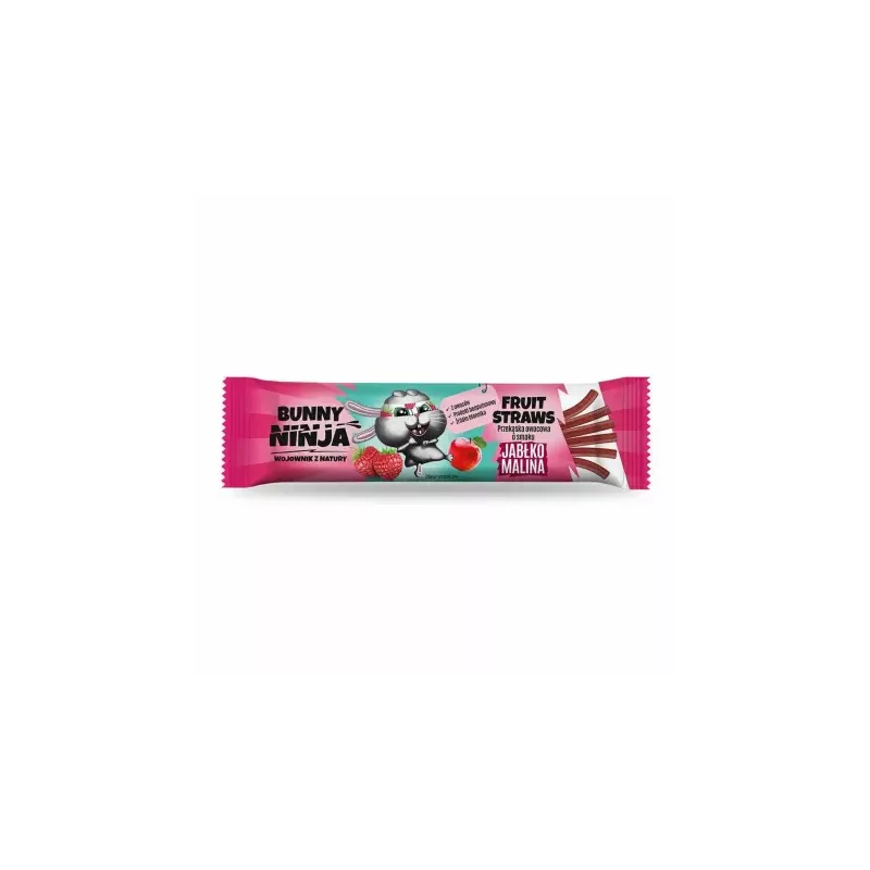 Fruit Straws Przekąska Owocowa Jabłko - Malina 16 g - Bunny Ninja